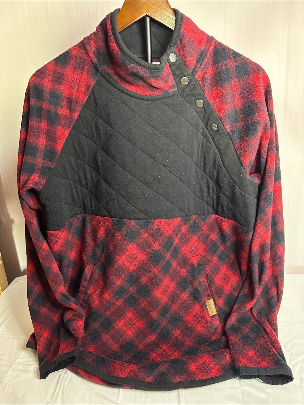 Maurices Red & Black Quilted Plaid Pullover